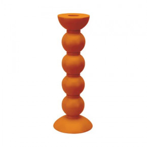 Tall Orange Bobbin Candlestick - 24Cm