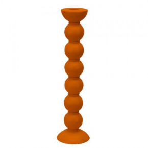 Extra Tall Orange Bobbin Candlestick - 33Cm