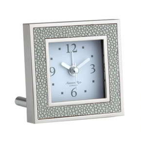 Grey Shagreen Square Alarm Clock