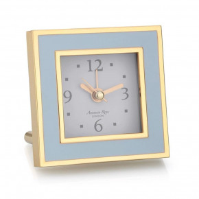 Powder Blue & Gold Square Alarm Clock