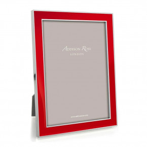 Silver Trim, Red Enamel Picture Frame
