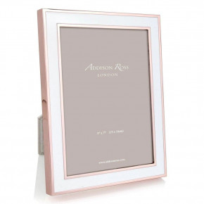 White Enamel and Rose Gold Picture Frame 5x7 in