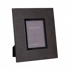Faux Croc Brown Shagreen Wide Picture Frame