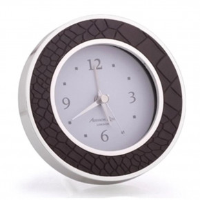 Choc Croc & Silver Round Alarm Clock