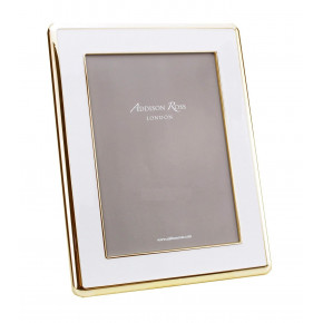 Gold & White Wide Curved Enamel Picture Frame