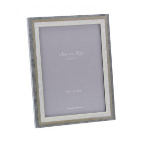 Marquetry Grey Wood Veneer & Mother of Pearl Picture Frame