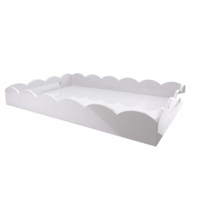 26x17 in Large Scalloped Tray White