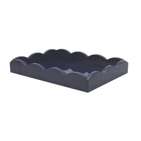 Navy Small Lacquered Scalloped Tray