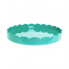 16x16 in Medium Square Scalloped Tray Turquoise