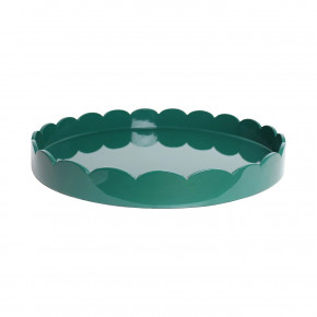 20x20 in Large Square Scalloped Tray Racing Green
