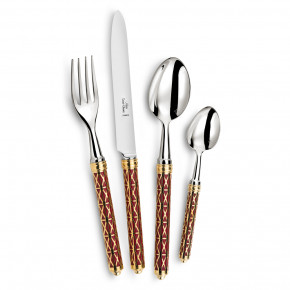 Louxor Gold/Red Silverplated Flatware by Thomas Bastide