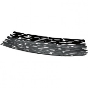 Bark Metal Rectangle Contemporary Decorative Plate Black