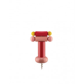 Ettore Sottsass Beech Wood Eco Corkscrew - Pink, Red, Yellow