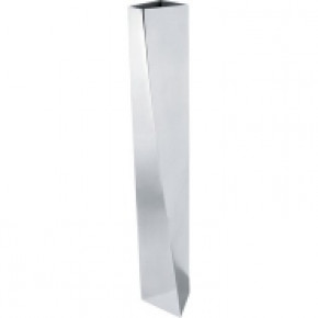 Zaha Hadid Crevasse Silver 16.54" Stainless Steel Table Vase