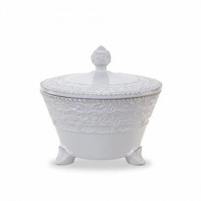 Renaissance White Footed Bowl with Lid