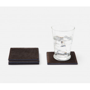 Tanner Dark Brown Square Coasters Boxed Set of 4