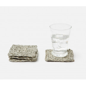 Zoey Mixed Gray Square Coasters Boxed Set of 4