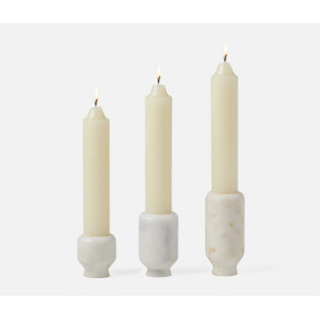 Etta White Candle Holders Marble Set of 3