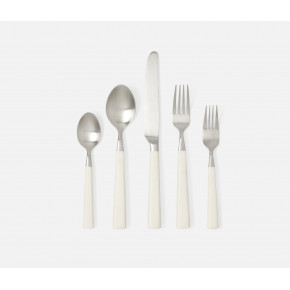 Annalise Matte White 5-Pc Setting (Knife, Dinner Fork, Salad Fork, Soup Spoon, Tea Spoon)