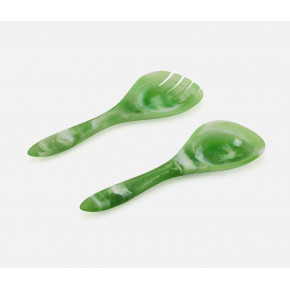 Laney Green Swirled 2-Pc Serving Set (Serving Spoon, Serving Fork)