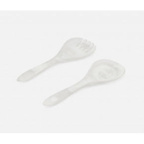 Laney White Swirled 2-Pc Serving Set (Serving Spoon, Serving Fork)