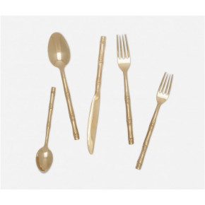 Liliana Polished Gold 5-Pc Setting (Knife, Dinner Fork, Salad Fork, Soup Spoon, Tea Spoon)