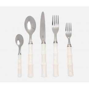 Montecito Ivory Acrylic 5-Pc Setting (Knife, Dinner Fork, Salad Fork, Soup Spoon, Tea Spoon)