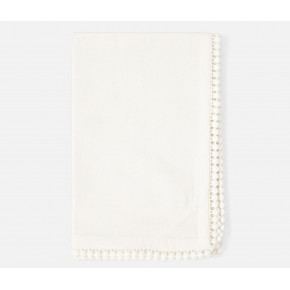 Margot Ivory Pom Pom Border Kitchen Towel Cotton Canvas 20x28, Pack of 2