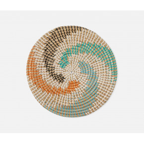 Georgia Teal Round Placemat Seagrass, Pack of 4