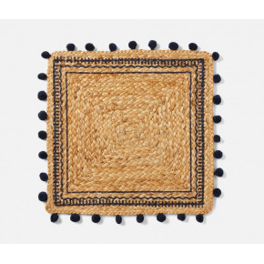 Giada Natural/Navy Pom Pom Square Placemat Jute Pack Of 4