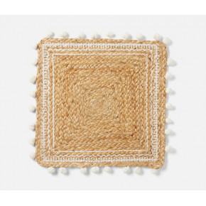 Giada Natural/White Pom Pom Square Placemat Jute Pack Of 4