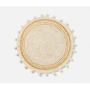 Giada White/Natural Pom Pom Round Placemat Jute Pack Of 4