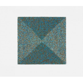 Loretta Turquoise Gold Mix Square Placemat Glass Beads, Pack of 4