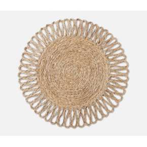 Teigan Natural Floral Design Round Placemat Abaca, Pack of 4