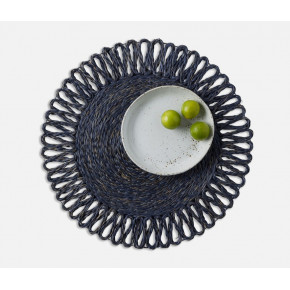 Teigan Navy Floral Design Round Placemat Abaca, Pack of 4