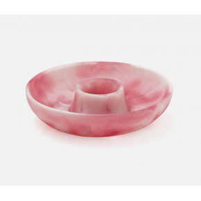 Hugo Pink Swirled Chip And Dip Bowl Resin