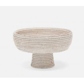 Londyn Whitewashed Footed Serving Bowl Rattan