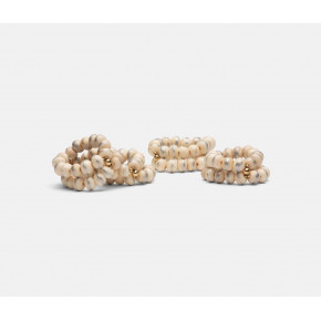 Dakota Silver Foil Napkin Rings Bone Boxed Set of 4