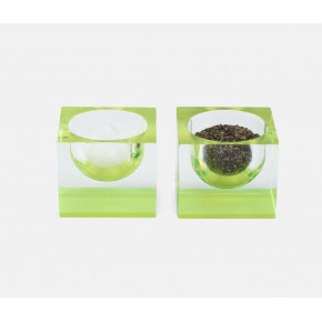 Jette Clear/Chartreuse Pinch Bowls Acrylic Set of 2