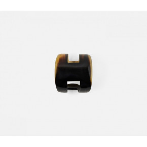 Luna Black/White Horn Napkin Ring Boxed Set of 4