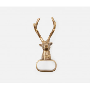 Rudolph Antique Brass Reindeer Napkin Ring, Pack of 4