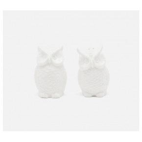 Toby White Glaze 1 Set of Owl Salt And Pepper Shakers Porcelain Large Boxed