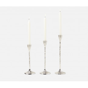 Alina Silver Candle Holders Hammered Brass Set/3
