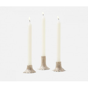 Griffin Tarnished Silver Candle Holders Brass Set/3