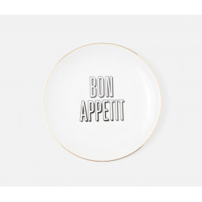 Sabrina Bon Appetit White Porcelain Salad/Dessert Plate, Pack of 4
