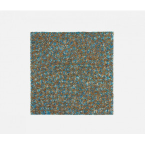 Phoebe Turquoise Gold Mix Square Placemat Glass Beads, Pack of 2
