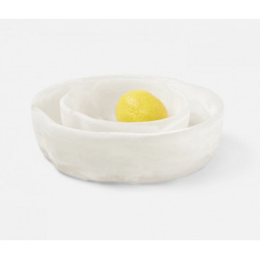 Beatrix White Swirled Resin Serving Bowls Set of 2