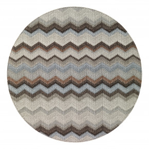 Bargello New Blue 15" Round Placemats, Set of 4
