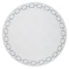 Chains White Silver 15" Round Placemats, Set of 4