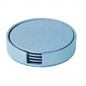 Skate Ice Blue Round Boxed Coasters, Set of Four